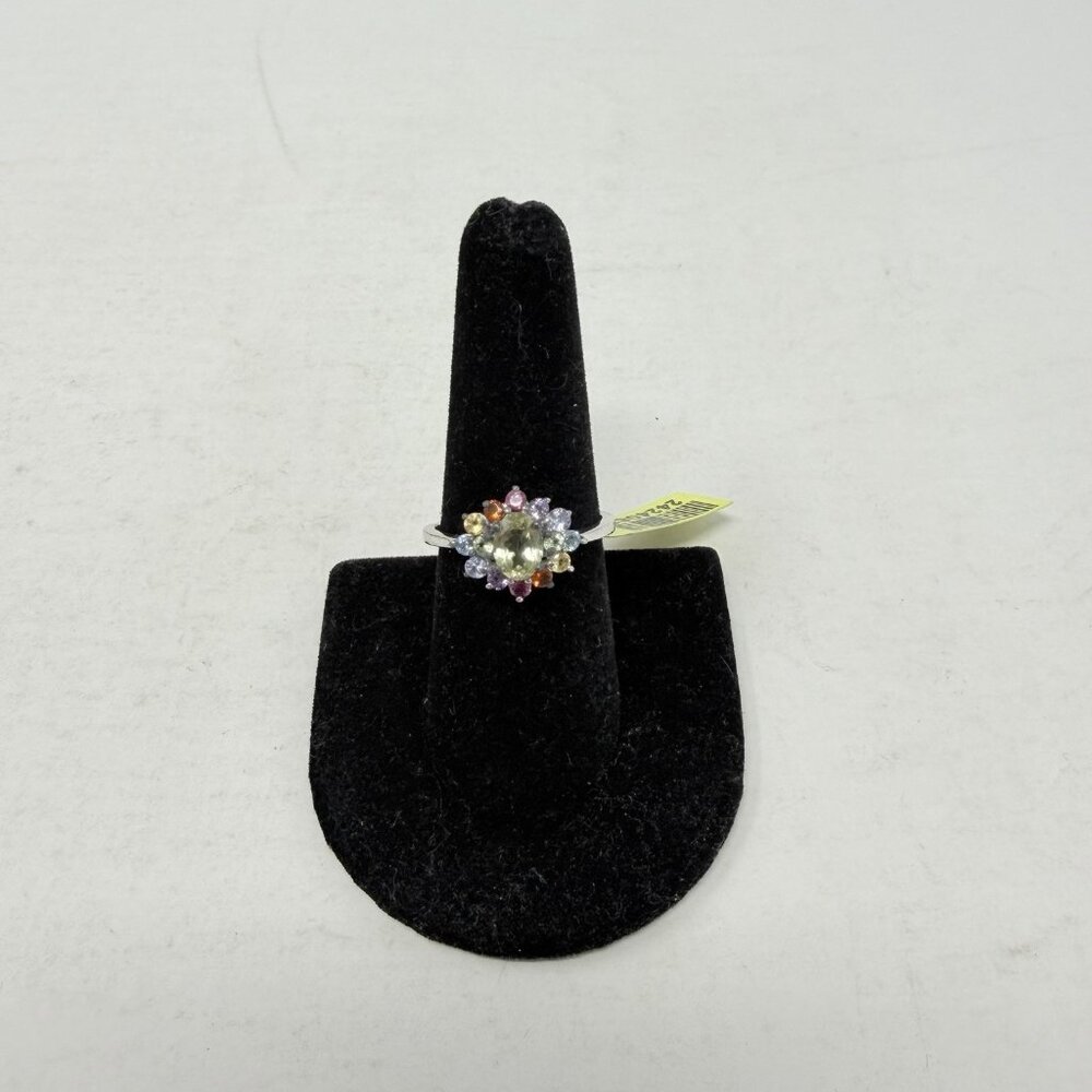 Shop LC Canary Apatite Oval/Multi Gemstone Size 9‎ Ring in Sterling Silver 5283